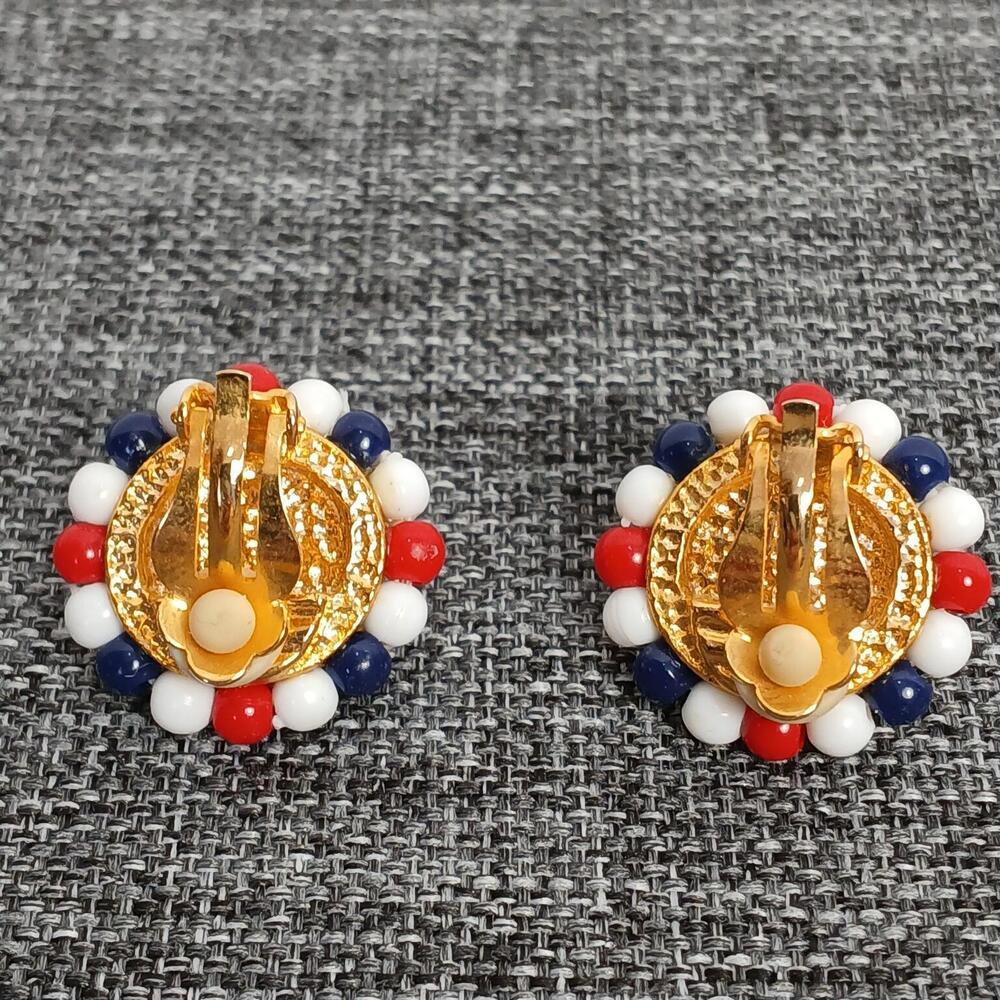 Vintage Nautical Clip-On Earrings Unperced Ears Preppy, Retro Cruise 80s-90s - Picture 2 of 5